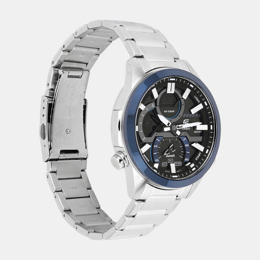 Edifice Men Quartz Black Dial Analog-Digital Resin Watch ED606