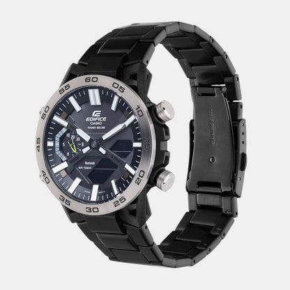 Edifice Men Solar Black Dial Analog-Digital Stainless Steel Watch ED609