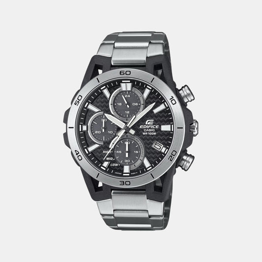 Edifice Men Quartz Silver Dial Chronograph Stainless Steel Watch ED628