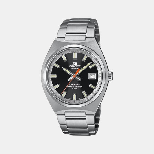 Edifice Men Quartz Black Dial Analog Stainless Steel Watch ED652