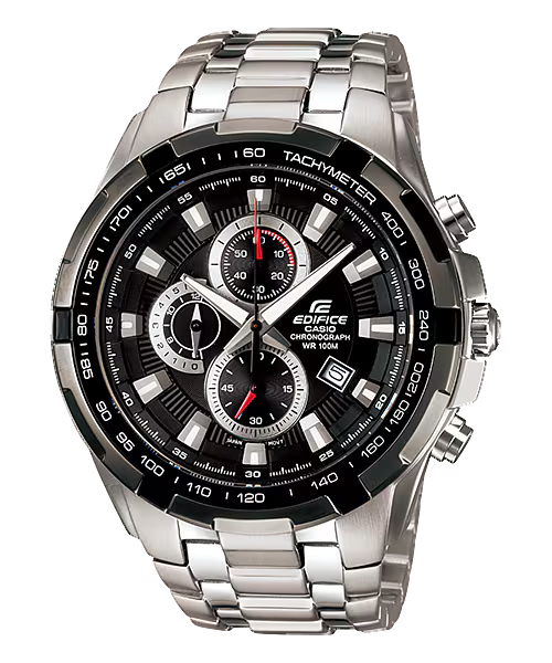 Edifice Men Quartz Black Dial Analog Stainless Steel Watch ED539