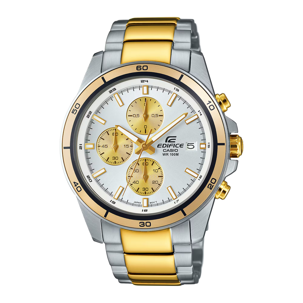 Casio Edifice Men Quartz Silver Dial Chronograph Stainless Steel Watch EX273