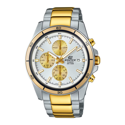 Casio Edifice Men Quartz Silver Dial Chronograph Stainless Steel Watch EX273