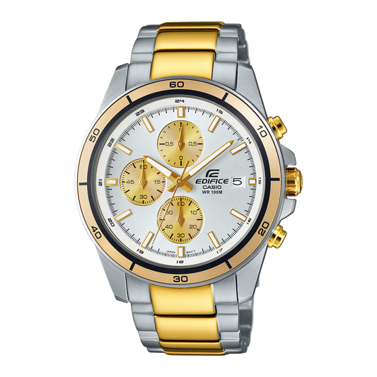 Casio Edifice Men Quartz Silver Dial Chronograph Stainless Steel Watch EX273