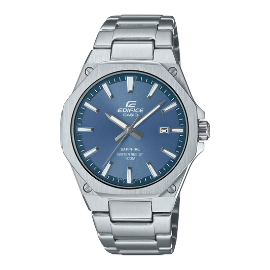 Edifice Men Quartz Blue Dial Analog Stainless Steel Watch ED602