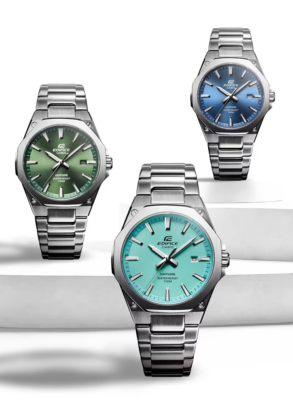 Edifice Men Quartz Blue Dial Analog Stainless Steel Watch ED602