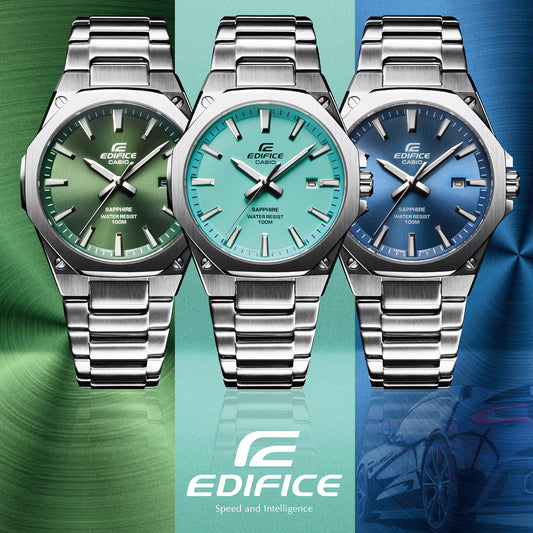 Edifice Men Quartz Blue Dial Analog Stainless Steel Watch ED602