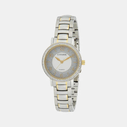 Citizen Women Quartz Silver Dial Analog Stainless Steel Watch EL3044-54A