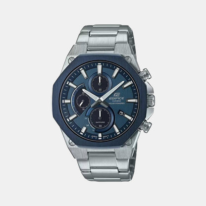 Edifice Men Quartz Blue Dial Chronograph Stainless Steel Watch EX528