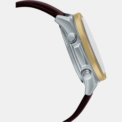 Casio Edifice Men Quartz Black Dial Analog-Digital Leather Watch EX530