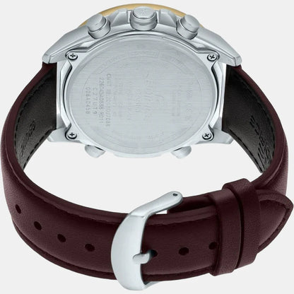 Casio Edifice Men Quartz Black Dial Analog-Digital Leather Watch EX530