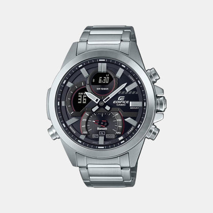 Edifice Men Quartz Black Dial Analog-Digital Stainless Steel Watch EX545