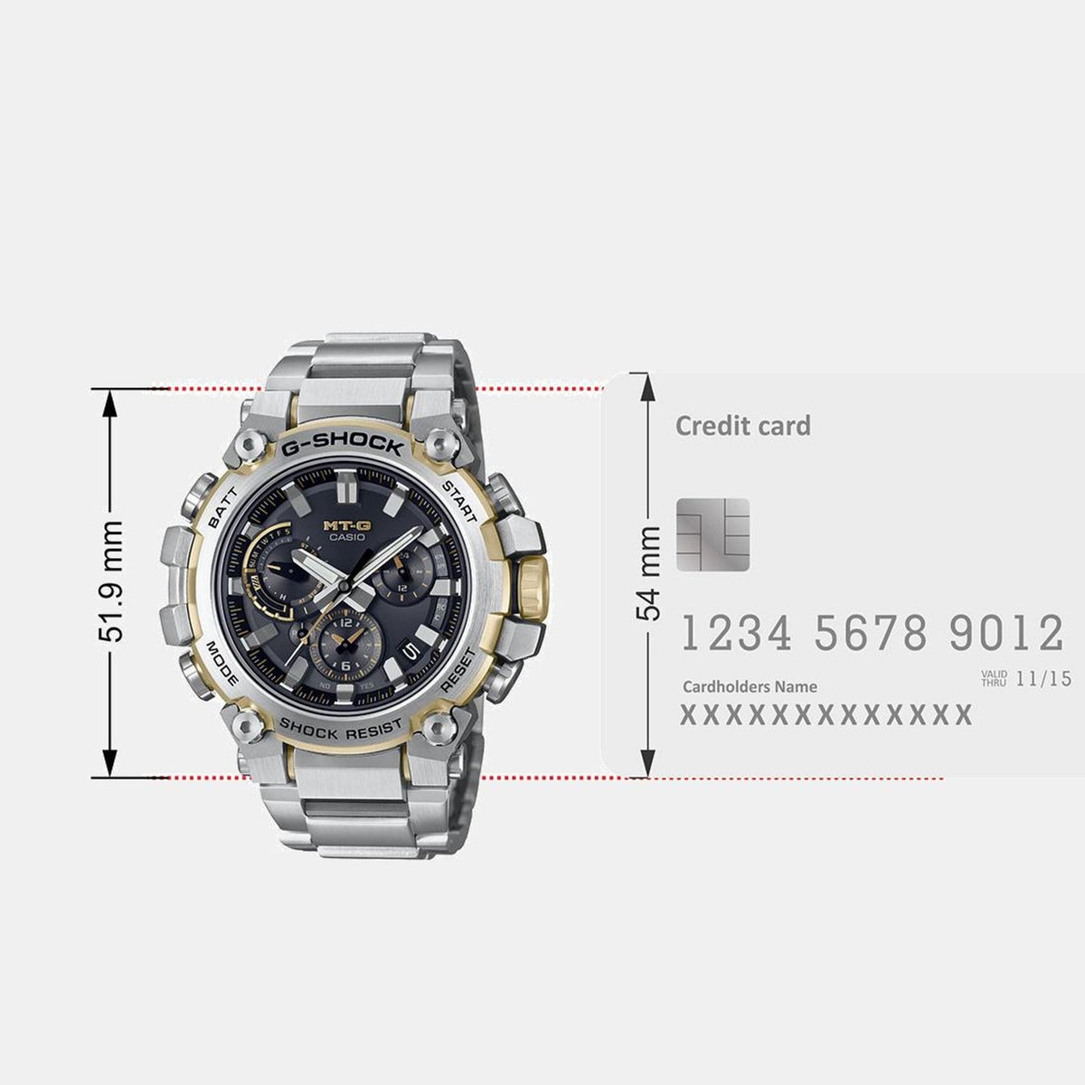 G-Shock Men Quartz Black Dial Chronograph Stainless Steel Watch G1446