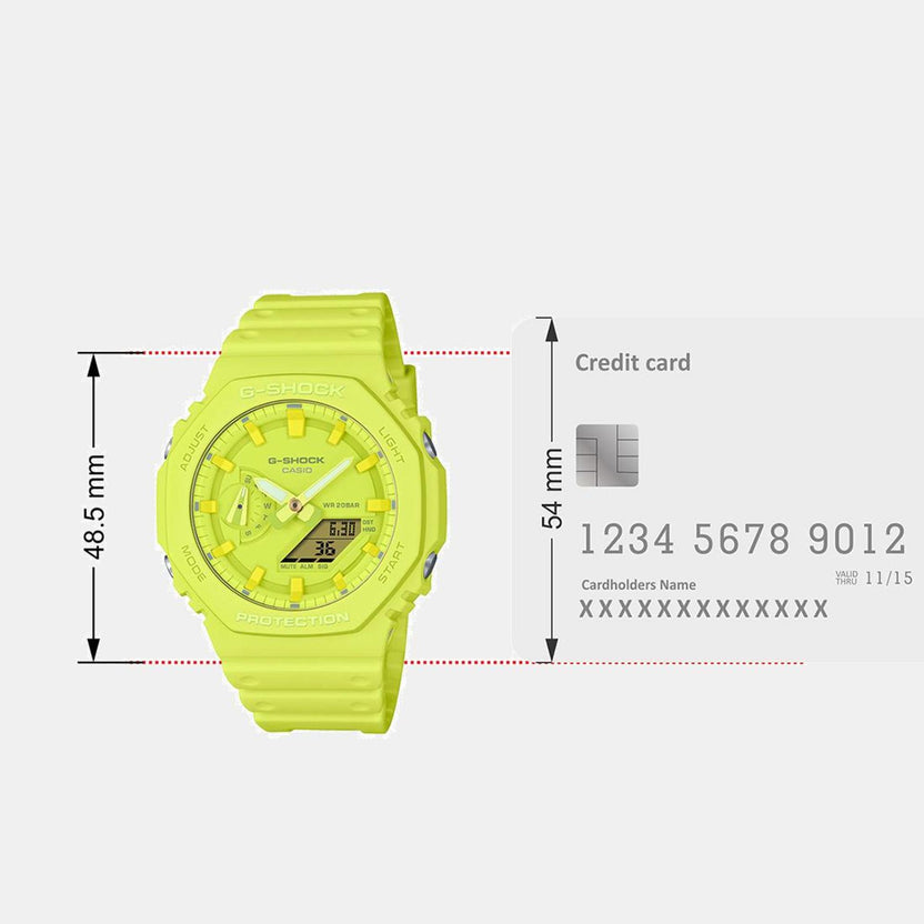 Casio G-Shock Men Quartz Yellow Dial Analog-Digital Resin Watch G1523