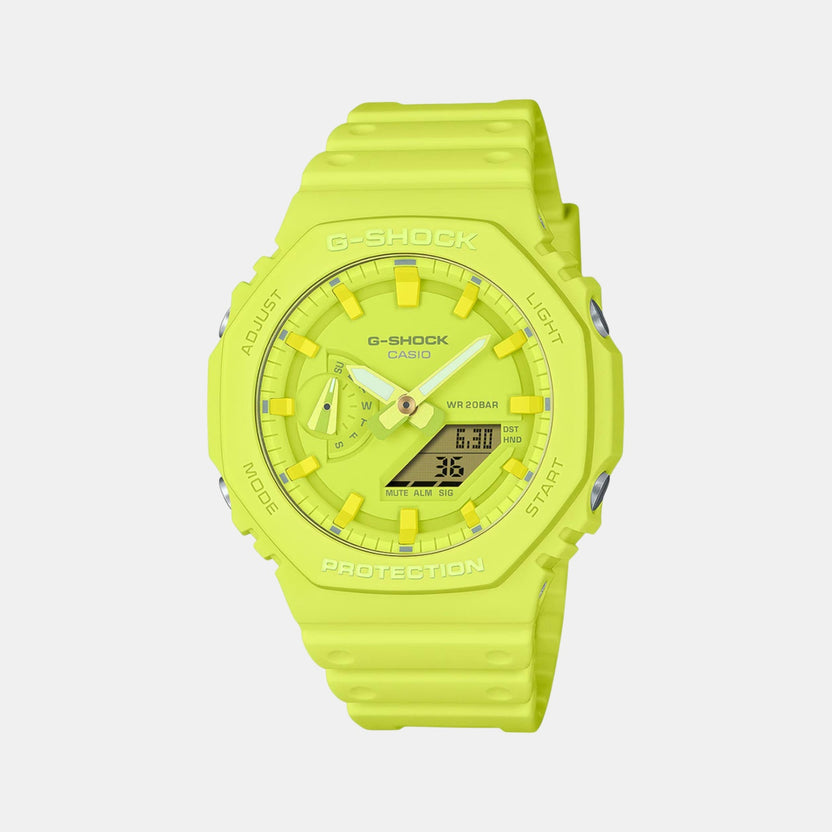 Casio G-Shock Men Quartz Yellow Dial Analog-Digital Resin Watch G1523
