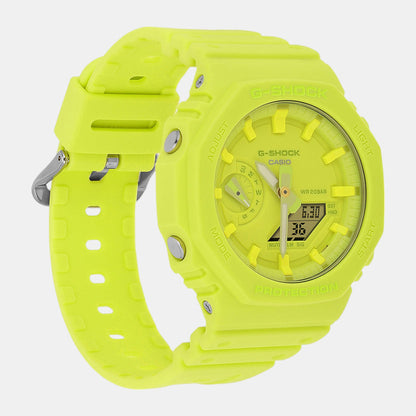 Casio G-Shock Men Quartz Yellow Dial Analog-Digital Resin Watch G1523