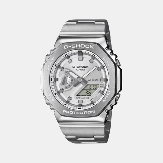 G-Shock Men Quartz Silver Dial Analog-Digital Stainless Steel Watch G1612