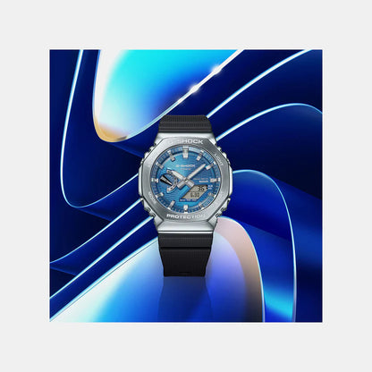 Casio G-Shock Men Quartz Blue Dial Analog-Digital Resin Watch G1734 GBM-2100A-2BDR
