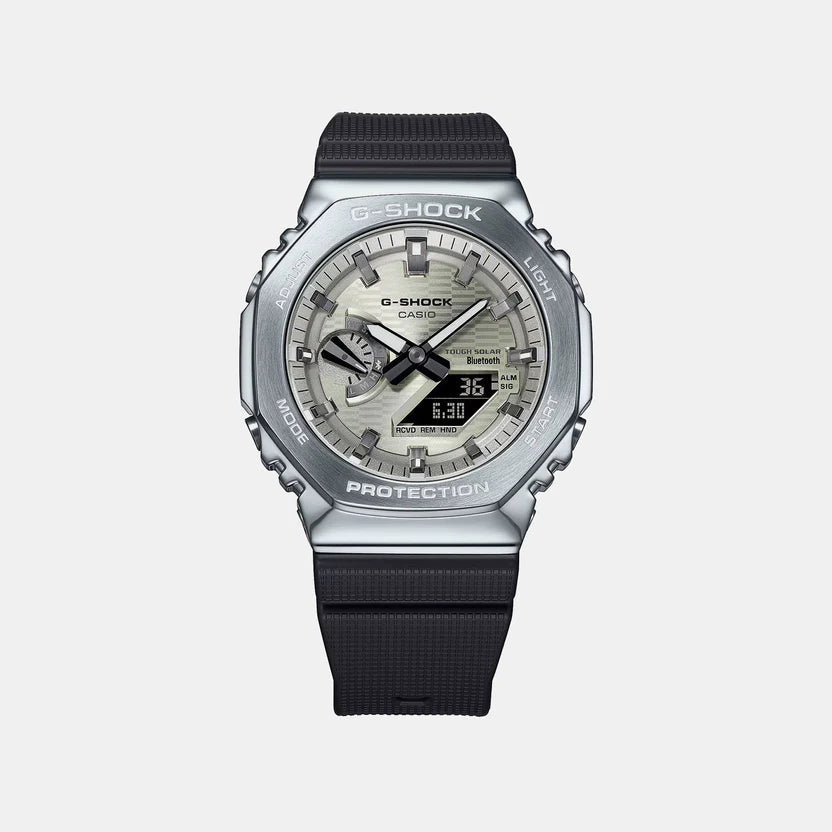 Casio G-Shock Men Solar Light Yellow Gold Dial Analog-Digital Resin Watch G1736 GBM-2100A-8BDR