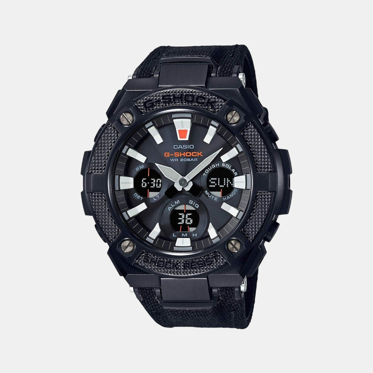 G-Shock Men Quartz Black Dial Analog-Digital Fabric Watch G858
