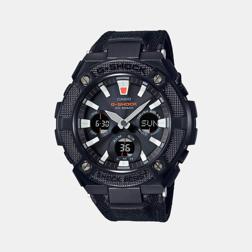 G-Shock Men Quartz Black Dial Analog-Digital Fabric Watch G858