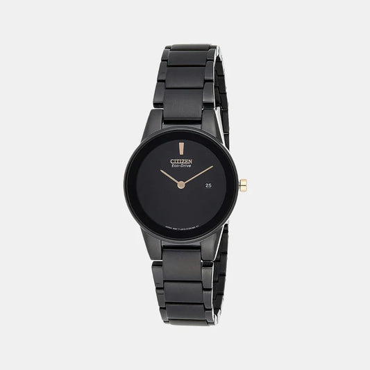 Citizen  Axiom Eco-Drive Women Black Dial Analog Stainless Steel Watch GA1055-57F