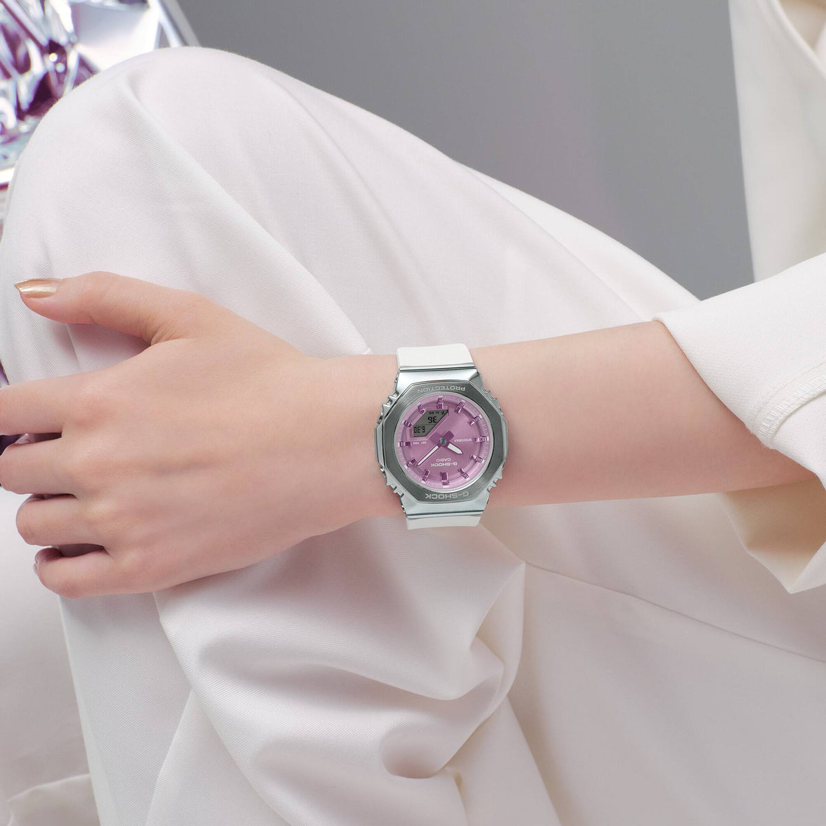 G-Shock Women Quartz Pink Dial Analog-Digital Resin Watch G1656