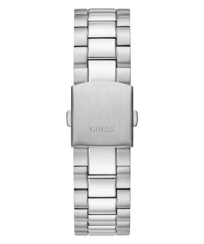 GUESS Stainless Steel Analog Men's Black Dial Silver Band Watch-Gw0265G1