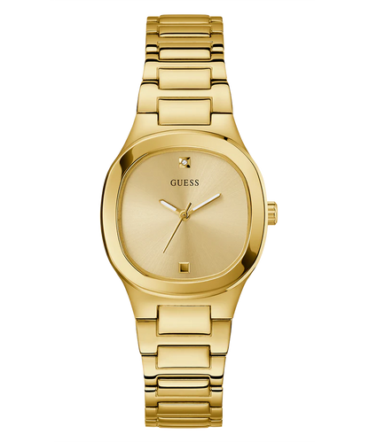 GUESS Women Champagne Square Stainless Steel Dial Analog Watch- GW0615L2