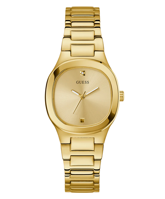 GUESS Women Champagne Square Stainless Steel Dial Analog Watch- GW0615L2