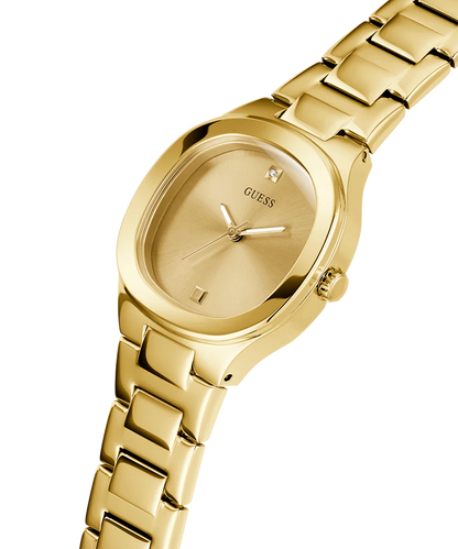 GUESS Women Champagne Square Stainless Steel Dial Analog Watch- GW0615L2