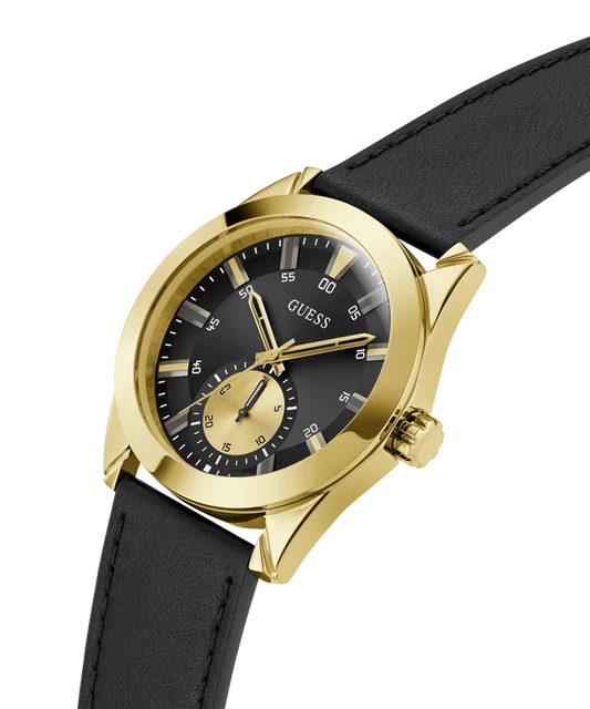 Guess Leather Analog Black Dial Men's Watch-Gw0793G2