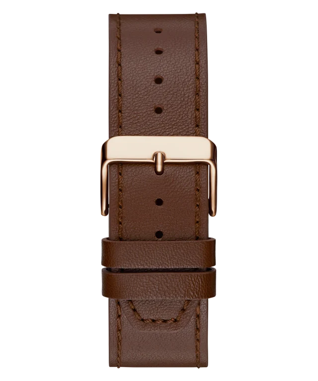 GUESS Grayson Analog Watch for Man with Grey Round Dial & Brown Leather Strap Band Water Resistant Men's Wrist Watches - GW0793G3
