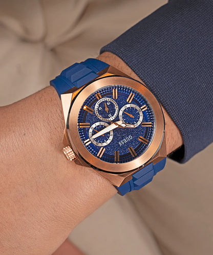 GUESS Mens Blue 2-Tone Multi-function Watch GW0799G2