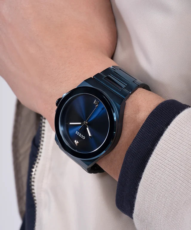 Guess Stainless Steel Analog Blue Dial & Band Men's Watch-Gw0833G1