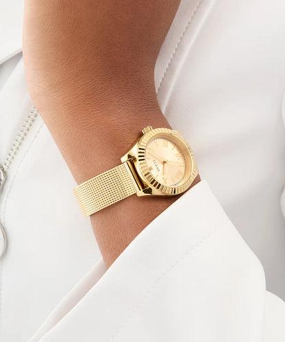 GUESS Mini Luna Champagne Round Dial Analog Women's Watch - GW0842L2