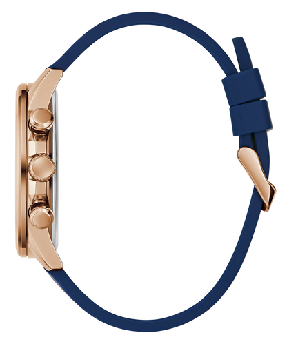 GUESS Mens Blue Rose Gold Tone Multi-function Watch GW0913G1