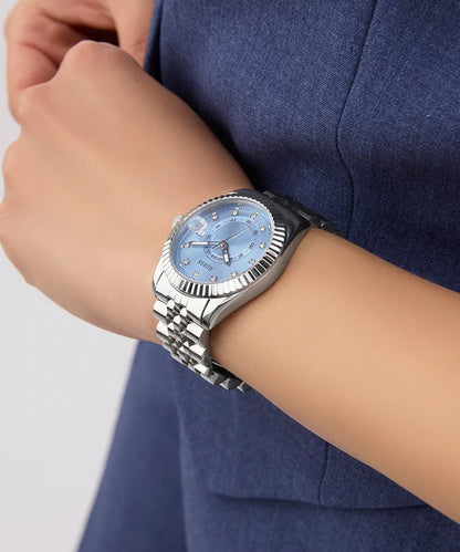 Guess Ice Blue Round Dial Analog Women's Watch - GW0936L1