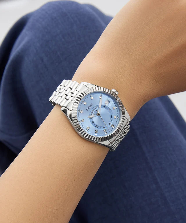 Guess Ice Blue Round Dial Analog Women's Watch - GW0936L1