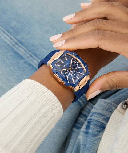 Blue Rectangle Dial Analog Women's Watch - GW0945L4