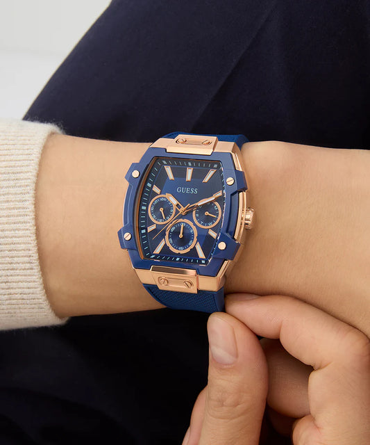 GUESS Blue Rectangle Dial Analog Watch  - For Men GW0956G4