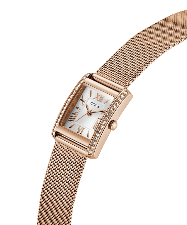 GUESS Rectangle 23mm White Dial Analog Women Watch - GW0997L3