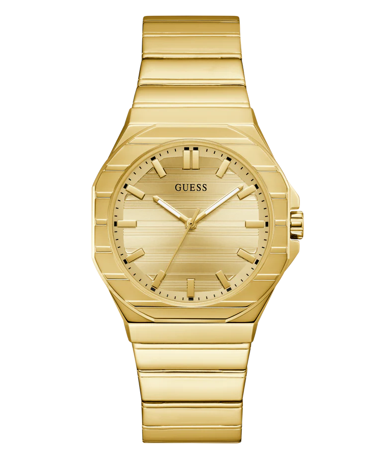 GUESS Round 38mm Champagne Dial Analog Men Watch - GW1070G2