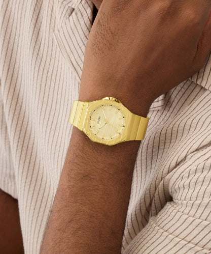 GUESS Round 38mm Champagne Dial Analog Men Watch - GW1070G2