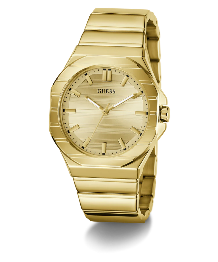 GUESS Round 38mm Champagne Dial Analog Men Watch - GW1070G2