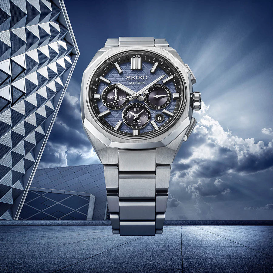 Seiko Astron GPS Solar Dual-Time Chronograph in Titanium - HAB001J1