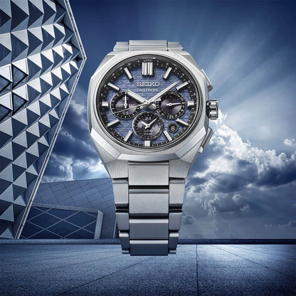 Seiko Astron GPS Solar Dual-Time Chronograph in Titanium - HAB001J1