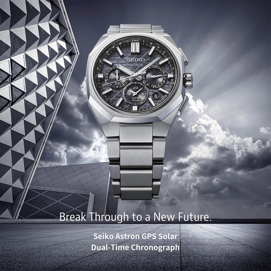 Astron GPS Solar Dual-Time Chronograph in Titanium - HAB002J1