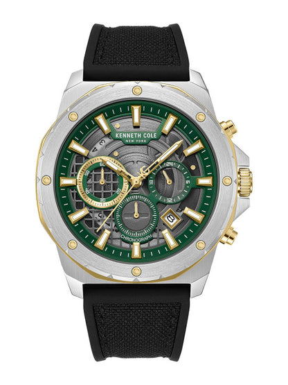 Kenneth Cole Men Quartz Green Round Dial Sport Watch - KCWGO0087603MNW