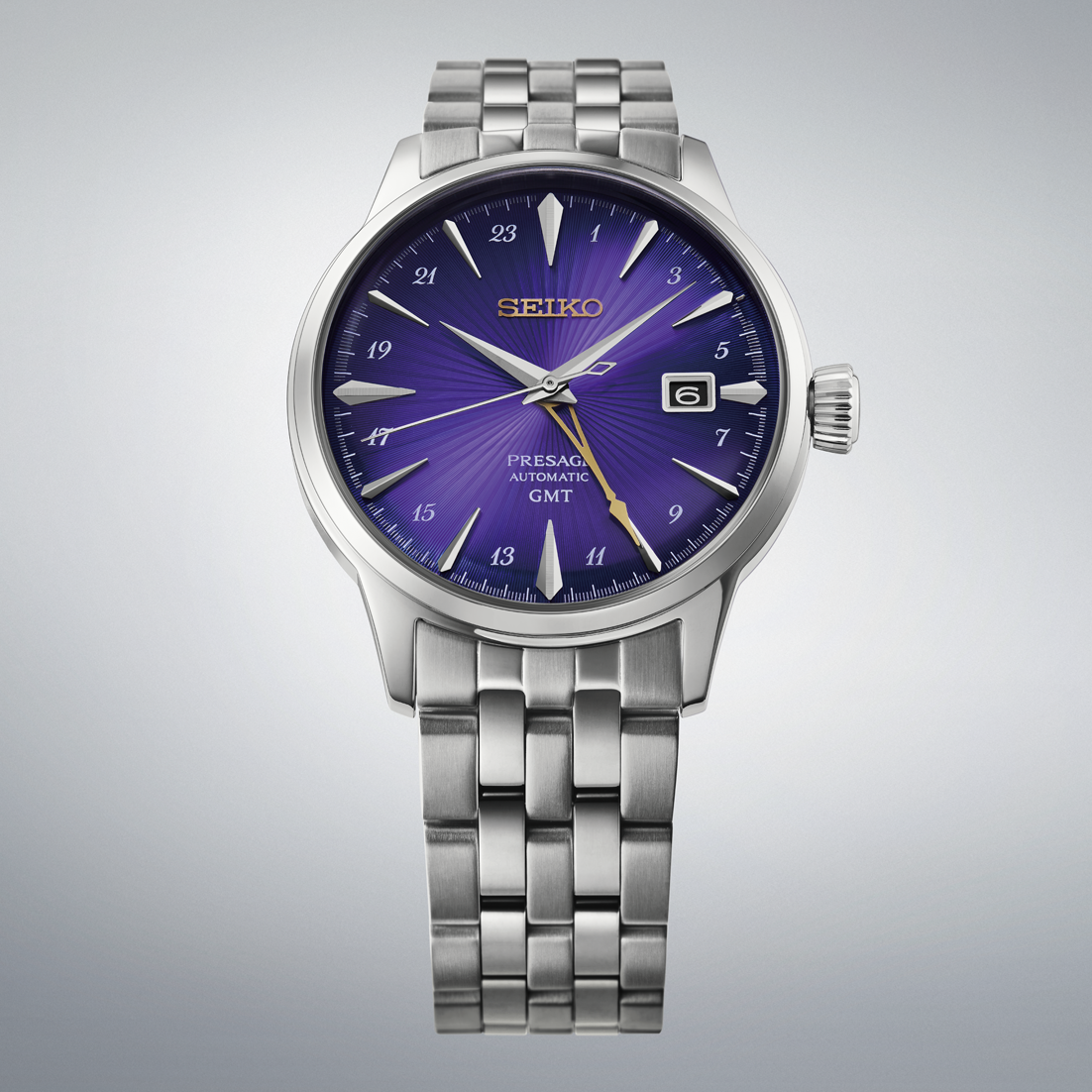 Presage Cocktail Time 145th Anniversary Limited Edition Men Automatic Blue Dial Analog Stainless Steel Watch HCB006J1